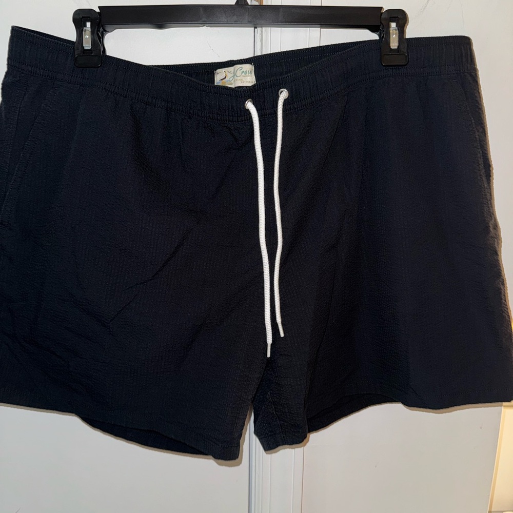 J. Crew Charcoal Swim Trunks with White Drawstring